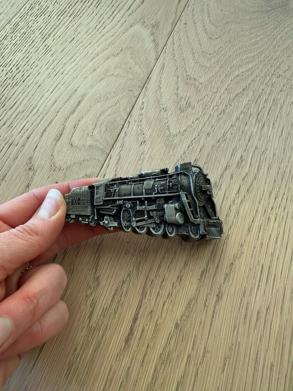 Vintage Train Engine Bergamot Brass Works Belt Buckle 1978 Sturdy Quality Silver